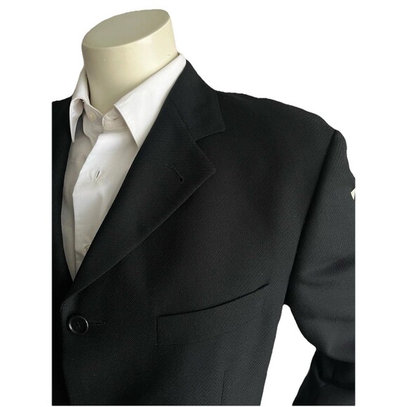 HUGO BOSS Sokrates Men's 42R Blazer Textured Wool Black Sport Jacket Made In USA - Picture 3 of 13